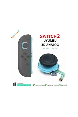 Ns2 Sol Analog 3d Joystick Joy-con Tamir Switch 2 Yedek Parça Mavi