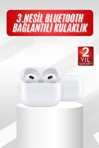 3.nesil İos Android Uyumlu Bluetooth 5.0 Beyaz Çağrı Cevaplama