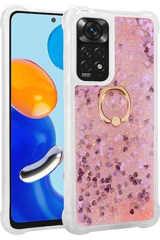 Xiaomi Redmi Note 11S Global Kılıf Milce Simli Pullu Yüzüklü