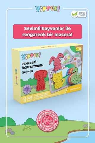Renkleri Öğreniyorum Evcil Hayvanlar Renk Eşleştirme Oyunu 40 Parça