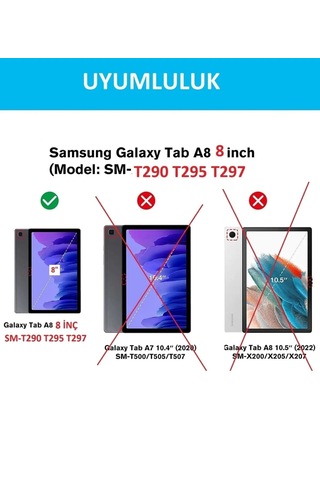 Samsung Galaxy Uyumlu Tab A T290 8 İnç Tablet Ekran Koruma Temperli Cam
