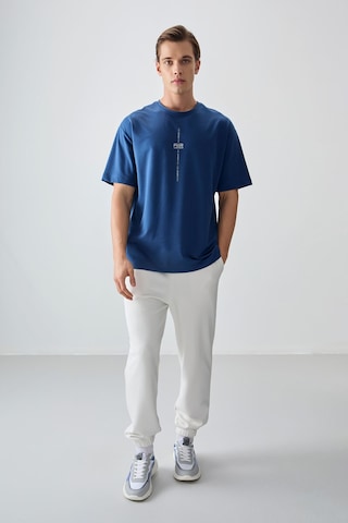 Air Jones Tommy Life Parlament Pamuklu Kalın Yumuşak Dokulu Oversize Fit Baskılı Erkek T-shirt - 88373 Parlament