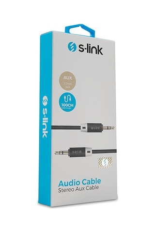 S-link Sl-sp70 1m Siyah 3.5mm Stereo Ses Kablosu
