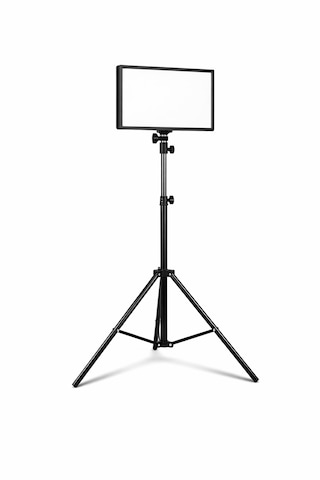 Kare Soft Işık Profosyonel Led Panel Makeup Fotoğraf Video Çekim Işığı Güçlendirilmiş Tripod 2.10 Cm Siyah
