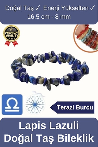 Özel Üretim  Yükselten Esnek İp Terazi Burcu Gerçek Lapis Lazuli Doğal Taş Unisex Bileklik Çok Renkli