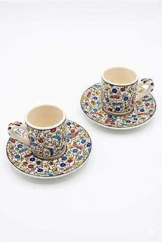 Topkapı İşi Osmanlı Fincan Set Çok Renkli Topkapı İşi Osmanlı Fincan Set Çok Renkli