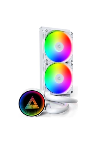 Montech Lightflow Argb 240 Beyaz Ultra Sessiz Aıo Sıvı Cpu Soğutucu, 3100 Rpm Pompa, Üçlü Sessiz Fa
