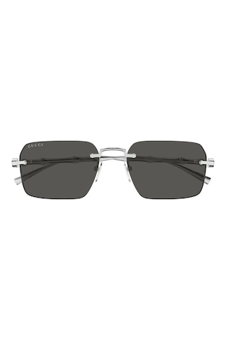 2154s 001 56-18-145 Gucci Titanyum Erkek Güneş Gözlüğü Gümüş