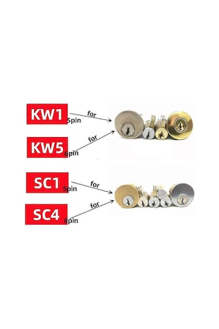 Çilingir Lishi 2'si 1 Arada Aletler Kw5 Kapı Sivil Kilit Açıcı El Aleti Profesyonel Çilingir El Aleti Gümüş Diğer