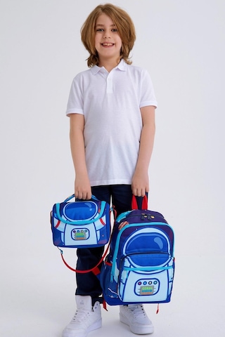 Coral High Kids Saks Mavi Astronot Desenli 3 Lü Okul Çanta Seti Set0123724