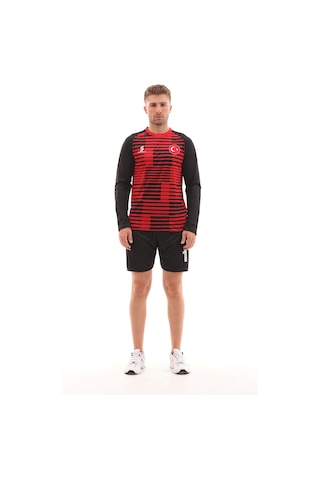 Sportech Sünger Destekli Kaleci Forma Takımı, Kırmızı-Siyah K0142 Kırmızı - Siyah