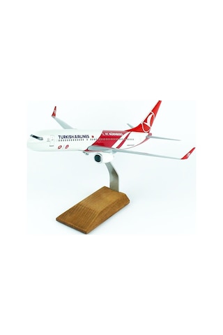 Thy005 1/100 Ölçek, Thy Nurnberg Logolu B737-800 Yolcu Uçağı, Sergilemeye Hazır Ahşap Standlı Model-56259
