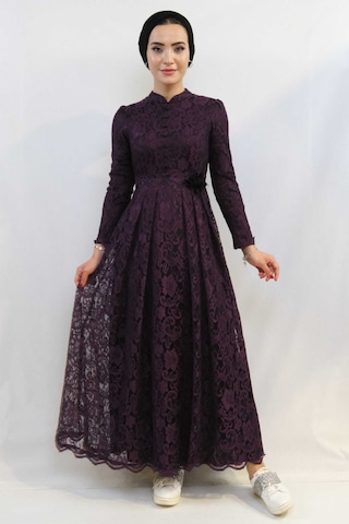 İbrahim Burak Etiler Collection Ahunisa Henna Abiye Mürdüm 5646