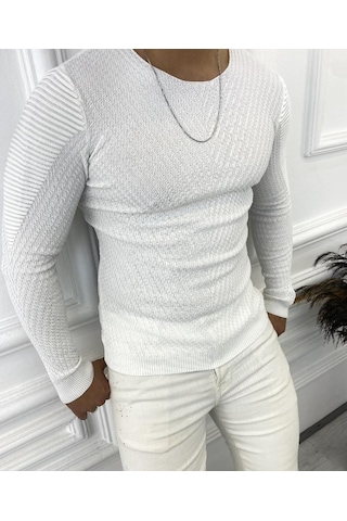 Elku Moda Elkumoda Kazak Slim Fit Triko Dar Kesim Kazak-1887