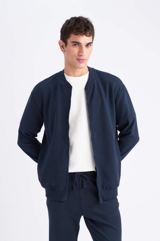 DeFacto Relax Fit Kolej Yaka Dokulu Bomber Hırka D7930AX25SPNV135