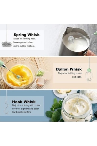 Soulader El Şarj Edilebilir Mini Süt Köpürtücü - 3 Hız Ayarı İle Latte, Cappuccino Ve Sıcak Çikolata Hazırlama Aleti Taşınabilir Kahve Köpürtücü Yeşil