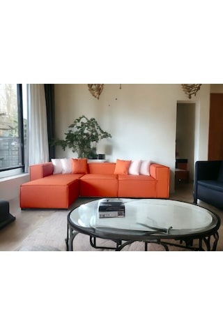 Nova 4 Modül Modüler L Köşe Koltuk Takımı Kiremit