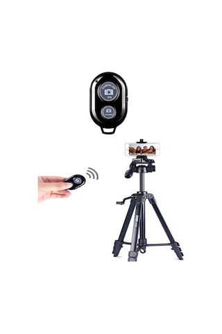 Bluetooth Uzaktan Kumanda Pilli Tüm Telefonlara Uyumlu Video Selfie Ve Fotoğraf Çekme Siyah Standart