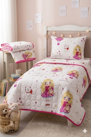 Barbie Takım Genç Kız Ve Çocuk Için Pike Cappitone Çarşaf Yastık