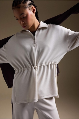 Defacto Long Fıt Dik Yaka Modal Sporcu Sweatshirt F9065ax26sper218 Ekru-er218