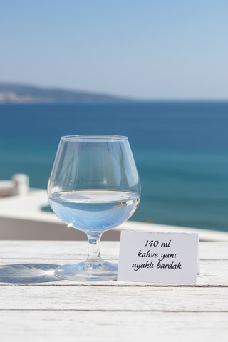 6 Kişilik Cam Ayaklı Kahve Yanı 140 Ml Modern Ve Dekoratif Sunum Beyaz
