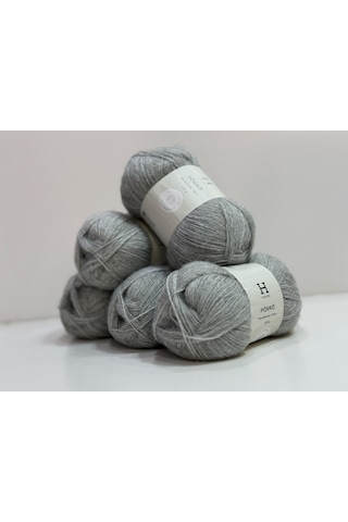 İhraç Fazlası Angora Lüks Örgü İpi 500gr - Açık Gri Melanj 195