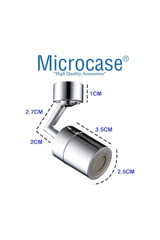 Microcase 360 Derece Dönebilen Su Tasarruflu Robotik Kol Musluk Gümüş
