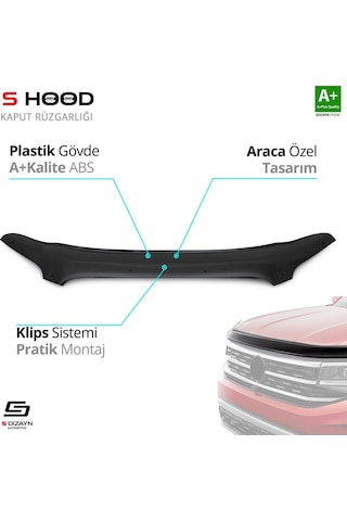 S-dizayn Ford Transit Abs Plastik Kaput Rüzgarlığı 2014-2018 A+kalite