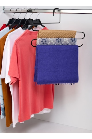 Edora Home Dolap İçi 3 Katlı Siyah Pantolon Askılık - Metal Paslanmaz Siyah