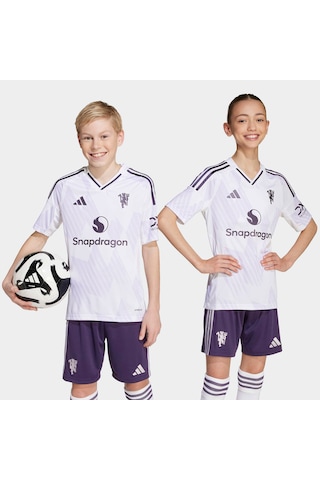 adidas Manchester United 25/26 Çocuk Beyaz Deplasman Forması Jp3030 Beyaz