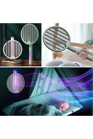 Tenis Raketi Tipi Masaüstü Olabilen Gece Lambalı Sinek Kovucu,öldürücü Raket Diğer