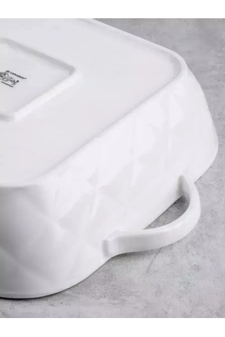 Lenardi 21 Cm Saplı Kare Fırın Kabı 313922119 Beyaz