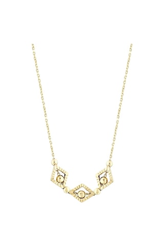 14 Ayar Işıltılı Tasarım Altın Kolye Altın