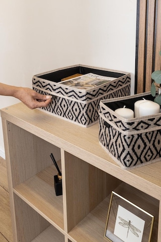Bohe 2'li Çekmece Ve Raf Düzenleyici Sepet Organizer Desenli