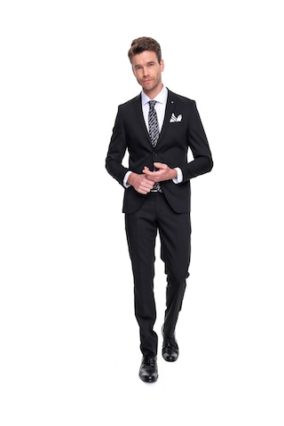 Morven Erkek Siyah Basic Düz Slim Fit Dar Kesim Çift Yırtmaç Tak - 498888096 Siyah