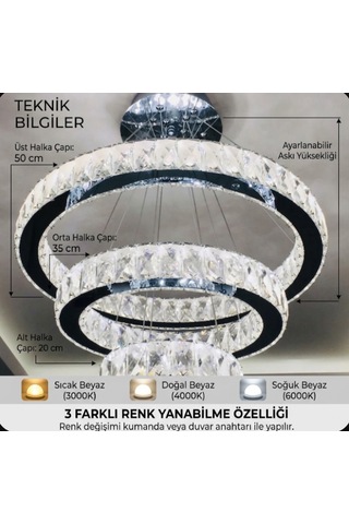 Ala Lighting Plaket Kristal Taş Işlemeli 201 Krom Paslanmaz Ledli Avize Krom Ayna