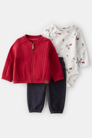 Erkek Bebek 3'lü Hırkalı Ctr-1t846310 Kırmızı