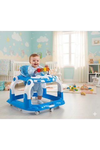Kornalı Oyuncaklı Mama Tablalı Zıp Zıp Hoppala Yürüteç & Örümcek & İlk Adım