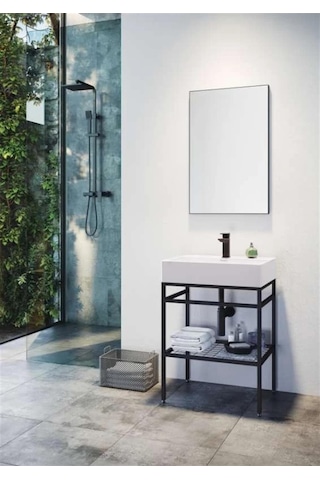 Orka Capetown 60 Takım Beyaz Lavabo Mat Sıyah Diğer