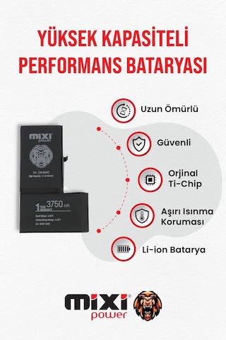 Apple Uyumlu iPhone Xs Max Yüksek Kapasiteli Batarya, Pil Sağlığı Yüzde Gösterir,