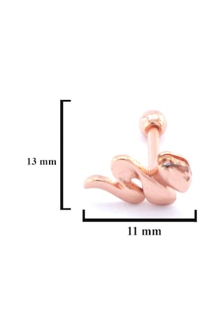 Ferizz 316l Çelik Zirkon Taşlı Rose Yılan Piercing Prc-157 Rose