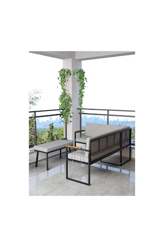 Mygusi Mygusi Src Balkon, Bahçe, Cafe, Köşe Takimi Gri