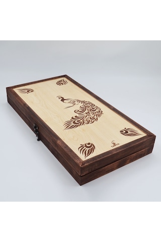 Simya Figür Tavla Tavus Kuşu (Akça Kaplama)