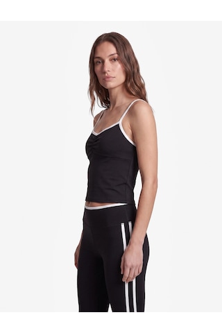 Koton Yüksek Bel Biyeli Slim Fit Spor Tayt Siyah 7wak40004nk