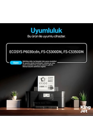 Kingjet Kyocera Uyumlu Tk-560 Mavi Standart Kapasiteli Tekli Çipli Uyumlu Toner Ecosys P6030cdn