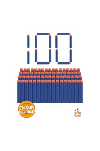 Nerf Silahları İçin Yedek 100 Parça Sünger Mermisi - Kesintisiz Eğlence