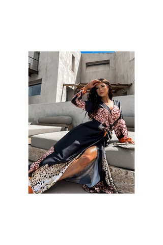 Wellway İthal Jessica Kumaş Elbise Kuşak Dahildir - Pembe-22245 Pembe