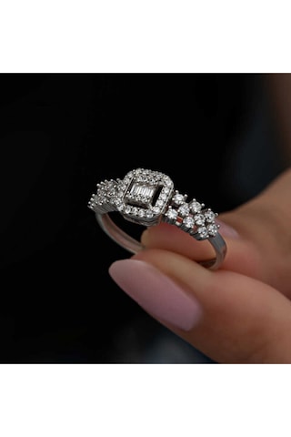 Casera's Gümüş Baget Taşlı Kadın Yüzük Csr2185343 Gümüş