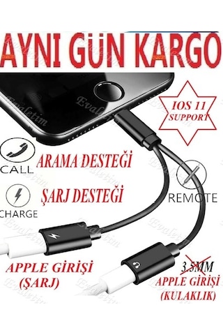 iOS Apple Uyumlu iPhone 7 8 X Plus Lightning Kulaklık Şarj Çoklayıcı 4313A