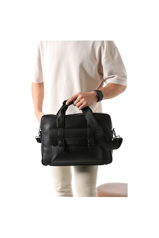 Westpolo Vegan Deri Unisex Laptop, Evrak Çantası - Siyah 637361